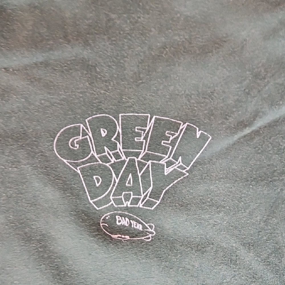 Green Day "Bad Year" Blimp Graphic Tee - Distressed Grunge Look